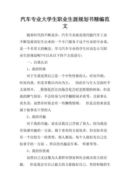 新能源汽车个人规划（新能源汽车个人职业生涯规划）